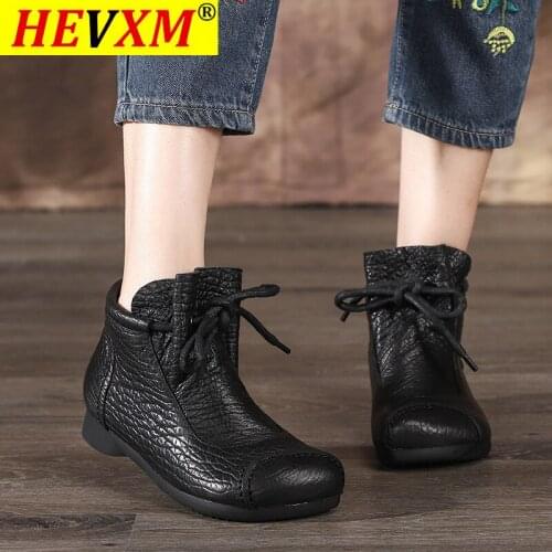 Womens Female ladies woman Ankle Boots Shoes Winter Spring Cow Genuine Leather Lace Up Shoes Punk Plus fur warm casual boots
