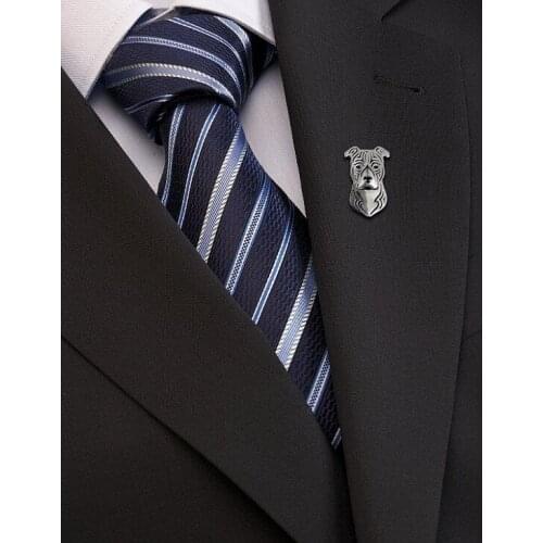 Wholesale American Staffordshire Terrier (natural ears) Brooch Female/Male Gift Jewelry Brooch--12pcs/Lot