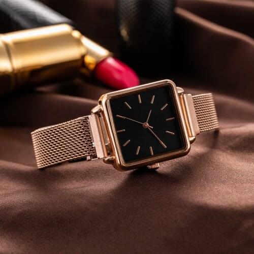 Square Watches for Women 2020 Gold Silver Luxury Quartz Wrist Watch Mesh Belt Simple Style Casual Ladies Watch reloj mujer