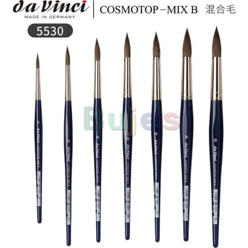 Da Vinci Watercolor Series 5530 CosmoTop Mix B Paint Brush, Round Synthetic/Natural Mix, Size 0,1,2,10 ,and more,Art supplies