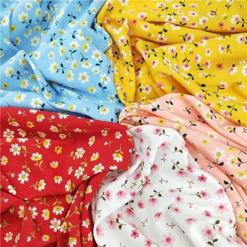 DIY Sewing Printed Chiffon Fabric Floral Dress Fabric In Summer Fresh Chiffon Clothing Fabric