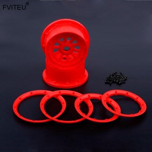 FVITEU High strength Nylon wheel hubs and beadlocks set fit 1/5 Losi 5ive T Rovan LT/SLRT Baja 4WD KingMotor x2