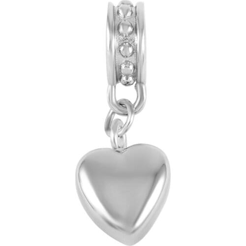 IJA0002 Good Quality Stainless Steel Funeral Jewelry Heart Beads For Ashes Memorial Remember Pendant