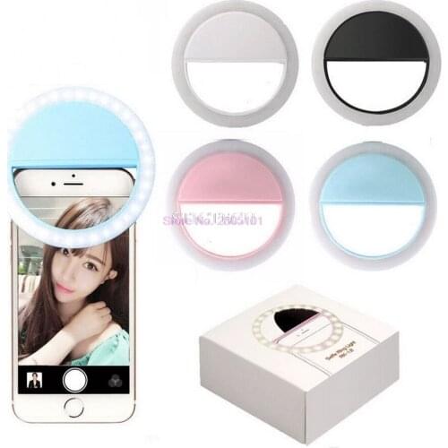 By DHL/fedex 200pcs/lot USB Charging Selfie Ring Led Phone Light Lamp Mobile Phone Fill Light Rechargeable LED External Light