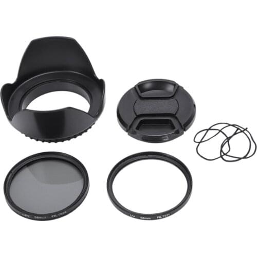 CPL UV Filter Kit 58mm for Canon EOS 700D 100D 600D 1200D Lens Hood Cap