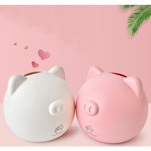 PP Cute Pig Tissue Box Nordic Roll Paper Storage Box Round Shaped Tissue Box Case Container Towel Napkin Tissue Holder Home Tool