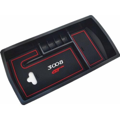 For Peugeot 3008 3008GT 5008 2017 2018 2019 2020 Car Central Armrest Storage Box Center Console Flocking Organizer Accessories