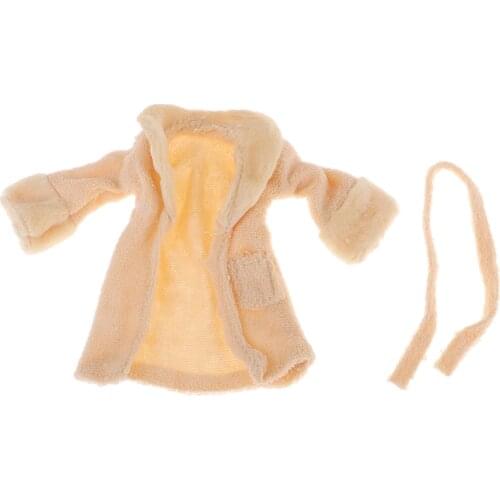 1/6 BJD Fashion Doll Clothes Yellow Bathrobe Bath Towel Casual Garment for Monster High Girl 12inch Doll Home Outfits