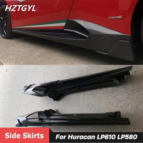 M Style Carbon Fiber Or FRP Side Skirts Extensions Aprons For Lamborghini Huracan LP580 LP610 2015-2018