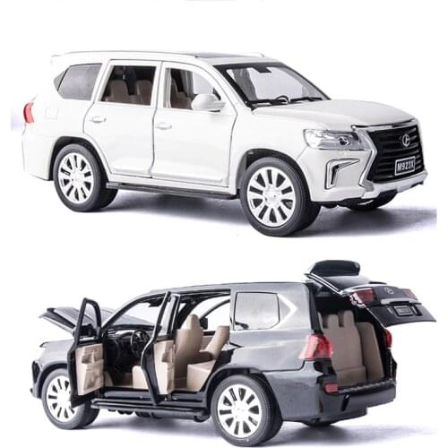 1:24 Scale for Lexus Lx570 Cars Zinc Alloy Model Sound and Light Pull Back Children Toys Cars Hot Wheels Airplane Model ZW