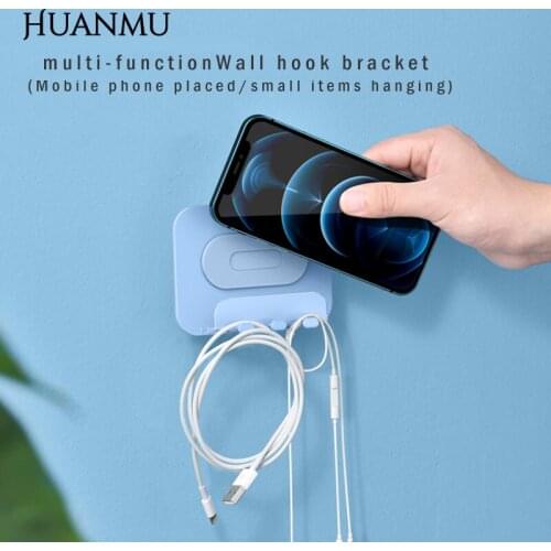 Multi-Function Wall Hanging Holder Mobile Phone Tablet Wall Lazy Support Wall Hook Bracket for Phone ipad Kitchen Bathroom Stand