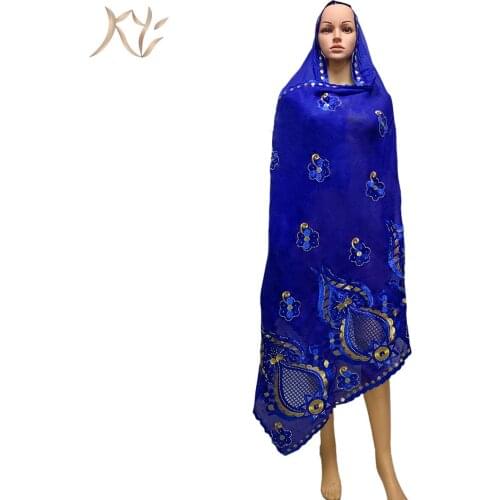Latest Fashion Muslim Womens Scarf African Lady 100% Cotton Scarf Cut Out Mesh Embroidery Scarf Large Dubai Shawl For Pray