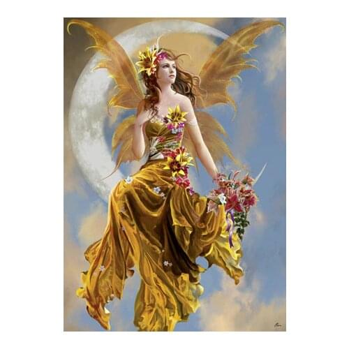 Embroidery Moon Angel Girl People Needlework Fairy Crafts 14CT Counted Unprinted DIY Cross Stitch Kits Handmade Arts Decor