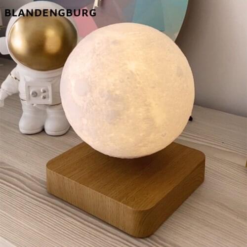 NEW design Creative 3D Magnetic Levitation Led Moon Floating Lamp Home Decoration gift Moon Lamp Night Light Rotating