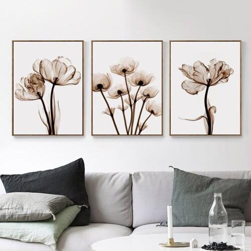 Nordic Black White Plant Abstract Flower Canvas Posters Home Wall Decoration Simple Wall Decor Minimalist Wall Art Painting