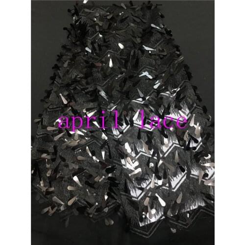 SST002 african 3 color sequin embroidery tulle mesh lace fabric for evening dress/sawing/bridal gown wedding