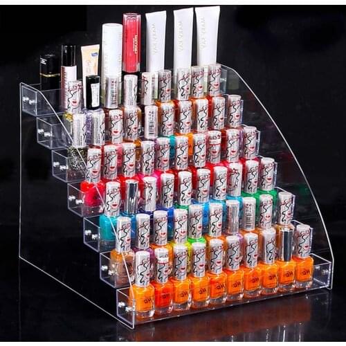 2/3/4/5/6/7 layers Nail Polish Display Stand Clear Cosmetic Varnish Display Rack Holder Essential Oil Bottle Organizer Storage