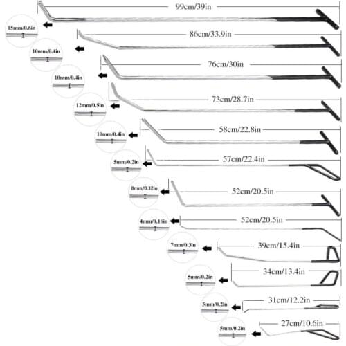 Super PDR Tools Dent Removal Tools Kit Crowbars Dent Damage Repair Tools