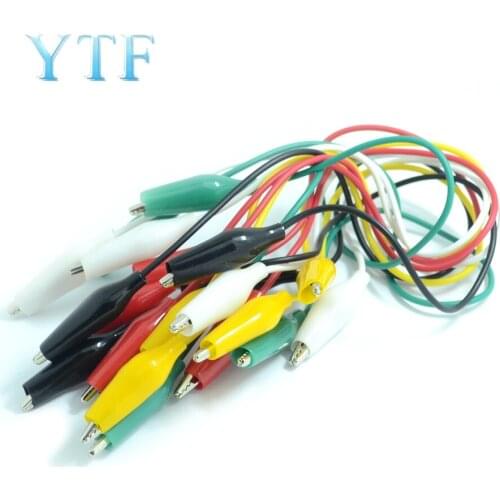 10Pcs/Bag Double-Ended Test Alligator Clip Line Maintenance Link Length 50Cm 5 Colors