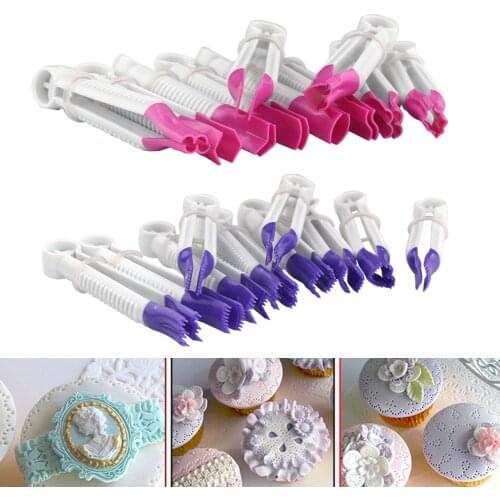 2 types fondant Embossing cake decorating tools multifunctional lace clip baking tools for cakes pastry fondant cutter