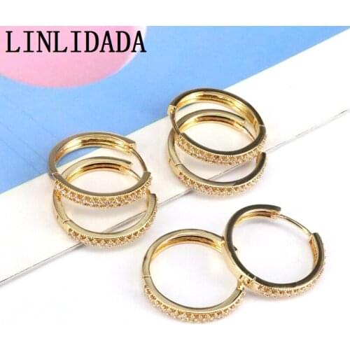 5Pairs 26mm New Style CZ Zircon Gold Earrings for Women Geometric Hoop Earrings Huggie Jewelry Wedding
