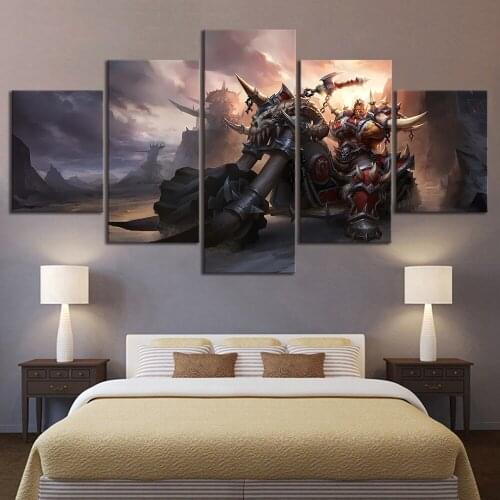 5 Piece Video Game WOW Warcraft DOTA 2 Painting Poster Decorative Mural Art Room Wall Decor Canvas painting wholesale