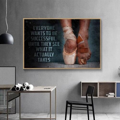 Abstract Canvas HD Prints Ballet Painting Wall Art Inspirational Quotes Poster Modern Home Decor Work Pictures Living Room