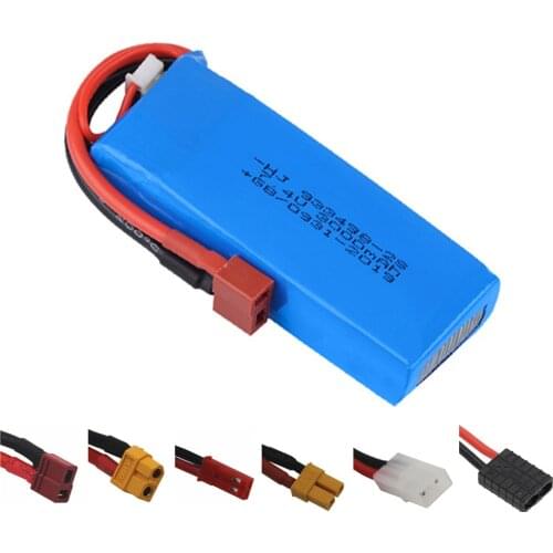 7.4V rechargeable Lipo Battery with T/JST/XT60 Plug For Wltoys 144001 Remote control toy Car Spare Parts 7.4V 3000mah 2S battery