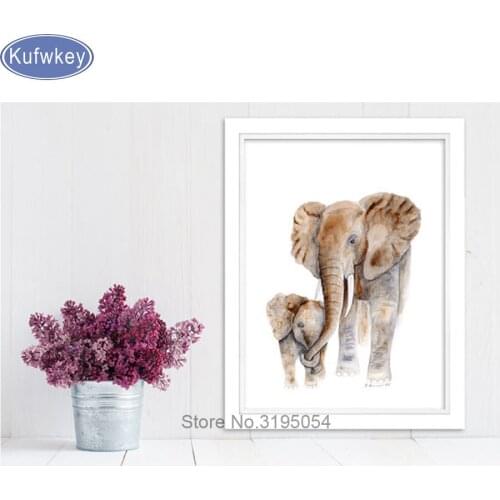 3D Diy Diamond Painting Mom Baby Elephant Diamond Embroidery Animals Rhinestone Diamond Mosaic Cross Stitch Pattern home Decor