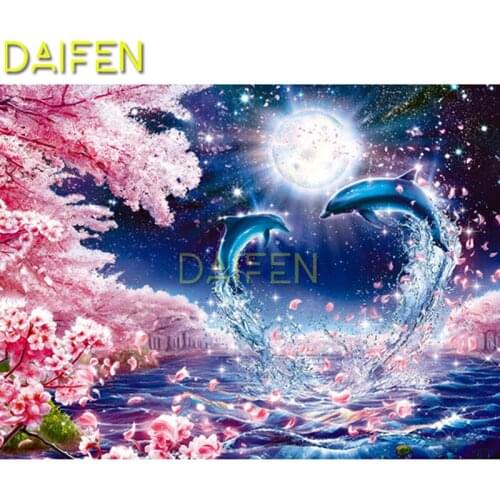 Full Round Diamond painting DIY 3D Diamond mosaic Full Square Diamond embroidery Cross stitch dolphin moon peach blossom heart
