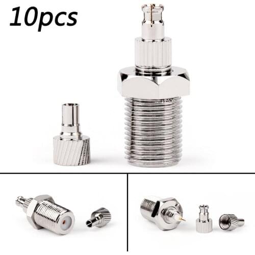 Areyourshop 10Pcs RF Coaxial Adapter 2 in 1 CRC9 TS9 Male To Universal F Female Connector
