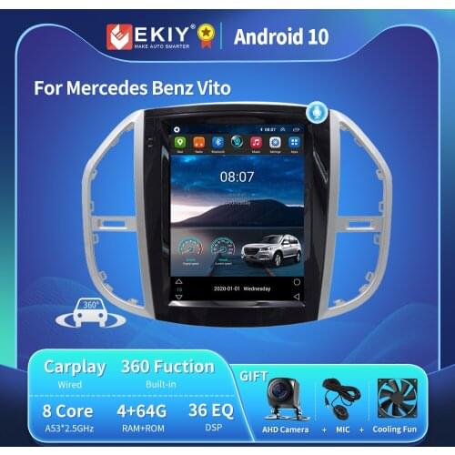 EKIY For Mercedes Benz Vito 3 Metris 2016-2020 Android 10 Car Radio GPS Stereo Multimedia Vertical Tesla Screen 2 Din DVD Player