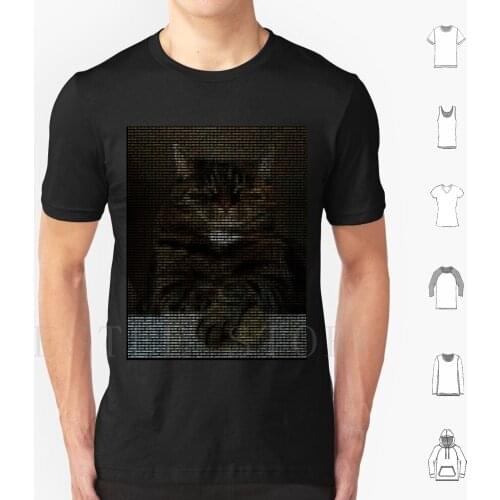 Suspicious Cumputer Text Cat T Shirt Cotton Men DIY Print Cat Cute Cats Funny Animal Kitty Kitten Pet Animals Pets Black Cat