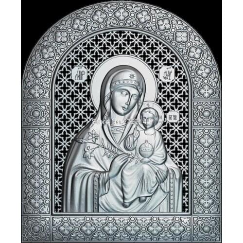 Icon of the Mother of God undying COLOR 3D model relief figure STL format Religion 3d model relief for cnc in STL file format