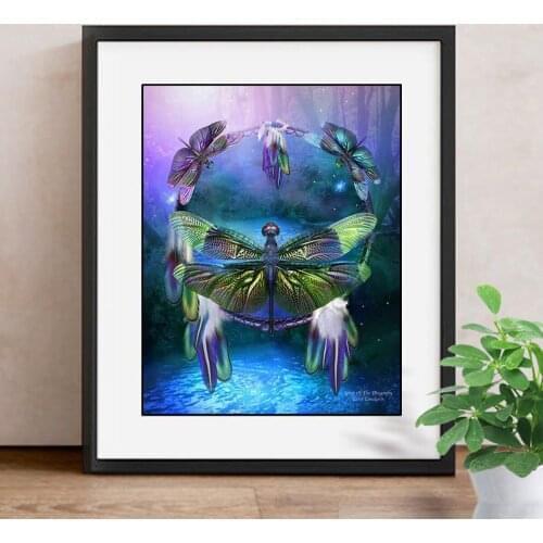 Full Square Drill 5D DIY Diamond Painting Dream catching dragonfly Embroidery Cross Stitch Mosaic Decor