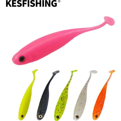 KESFISHING 3D Fishing Lures T Glossy Shad 7cm 2.8g Fishing Bait Spring Soft Lures Isca Artificials Tackle Seawater Fishing