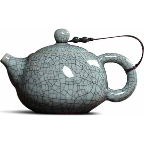 Chinese office small teapot ice cracked glaze single pot purple sand ceramic Kung Fu tea pot filter home drink 140ML