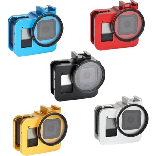 Housing Shell Aluminum Alloy Frame Case Border for GoPro 8 Black Action Camera Charging Metal Frame Protective Case for GoPro 8