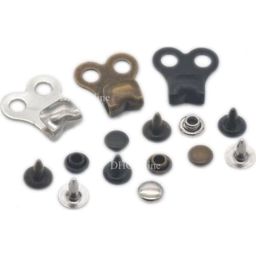 20 Sets Boot Lace Hooks Fitting with Rivets 18mm x 16mm For Repair Climbing Hike Camp Leather Shoes Leather Boot