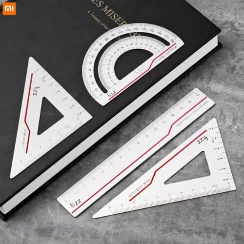 Xiaomi youpin Aluminum alloy ruler, metal 30cm ruler + set ruler, clear scale, light and wear-resistant learning student tool