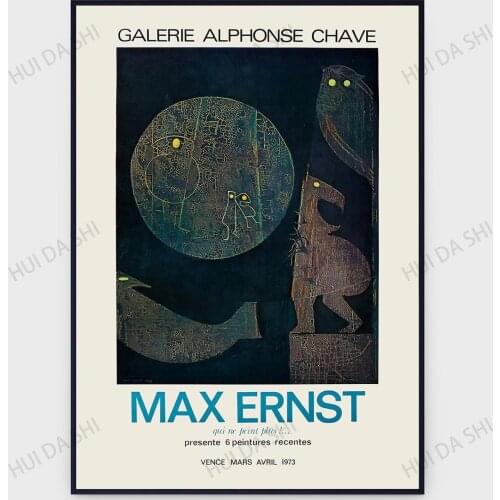 Max Ernst Galerie Alphonse Chave Vence 1973 Exhibition Original Vintage Poster, DOWNLOAD, Abstract Expressionist Art - Poster