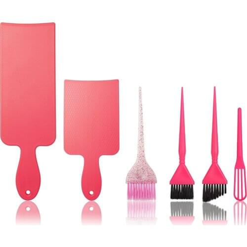 6pcs/set Hair Dyeing Brushes Set Hairdresser Dye Board Brushes Agitator Toolkit Styling Hairbrush Plate Stirrer Tools 1586