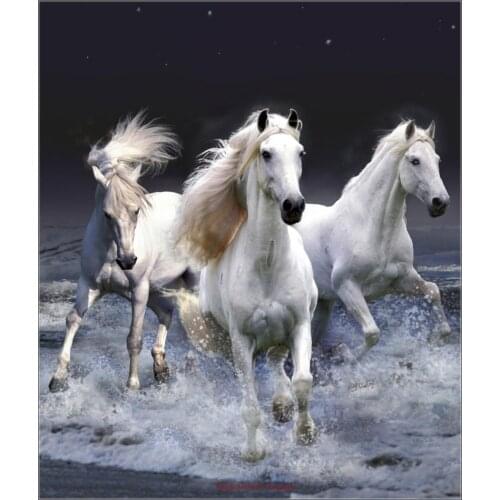 Embroidery Counted Cross Stitch Kits Needlework - Crafts 14 ct DMC DIY Arts Handmade Decor - Horses Running