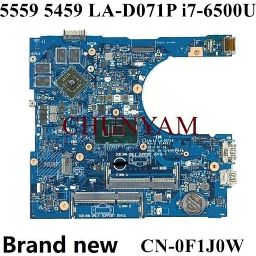 NEW LA-D071P i7-6500U FOR Dell Inspiron 5459 5559 17-5759 Laptop Notebook Motherboard CN-0F1J0W F1J0W Mainboard 100% tested