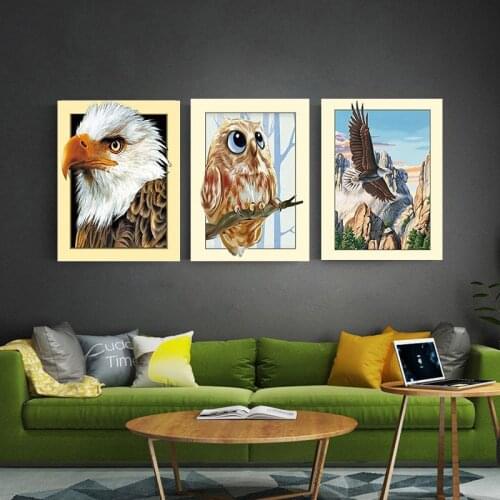 New hot 5D DIY Diamond Embroidery Three Cute Owls Square Round Rhinestone Diamond Mosaic Artist Home Decoration Gift