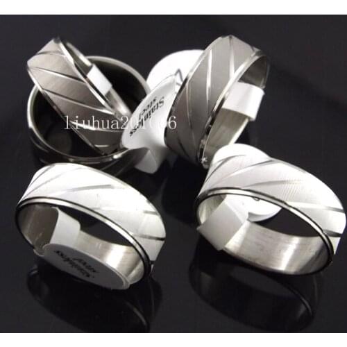 Wholesale 50 pcs Fashion Band Stainless Steel Rings For Men Fashion Jewelry