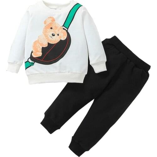 Autumn Boys Clothes Sets Cotton Sweatshirt + Pant Kit Fall Winter Kids Outfit Jacket And Trousers