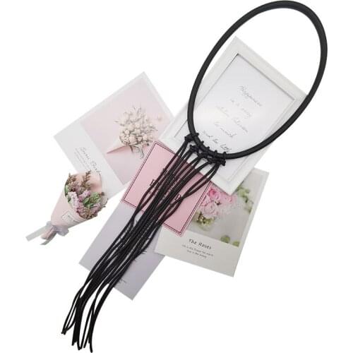 Handmade Tassel Rubber Leather Necklaces Jewelry For Women Individuality Accessories Necklaces Festival Jewellery Lady Trinket