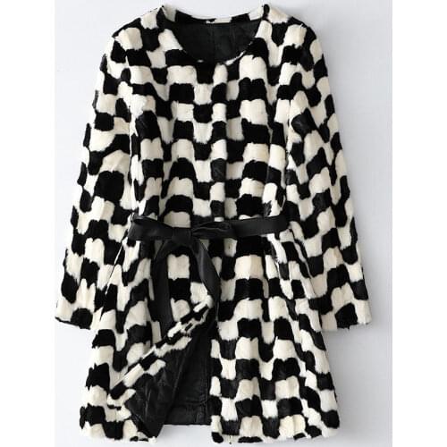 Real Women Winter Coats Female Natural Coat Genuine Mink Fur Jacket Ladies Oversize Detachable Long Black