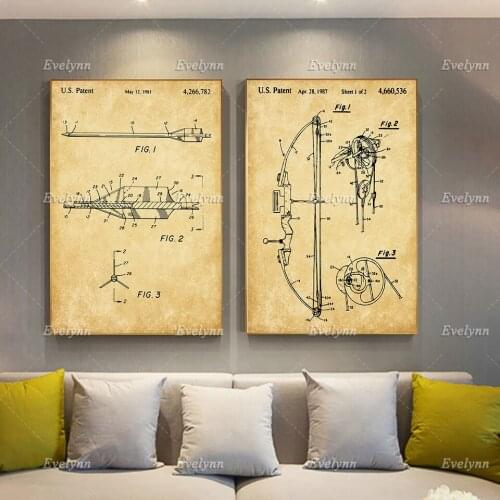 Archery Patent Poster, Arc Patent, Arrow , Outdoor Sports Decor, Home Decor Prints Wall Art Canvas Living Room Decoration Gift